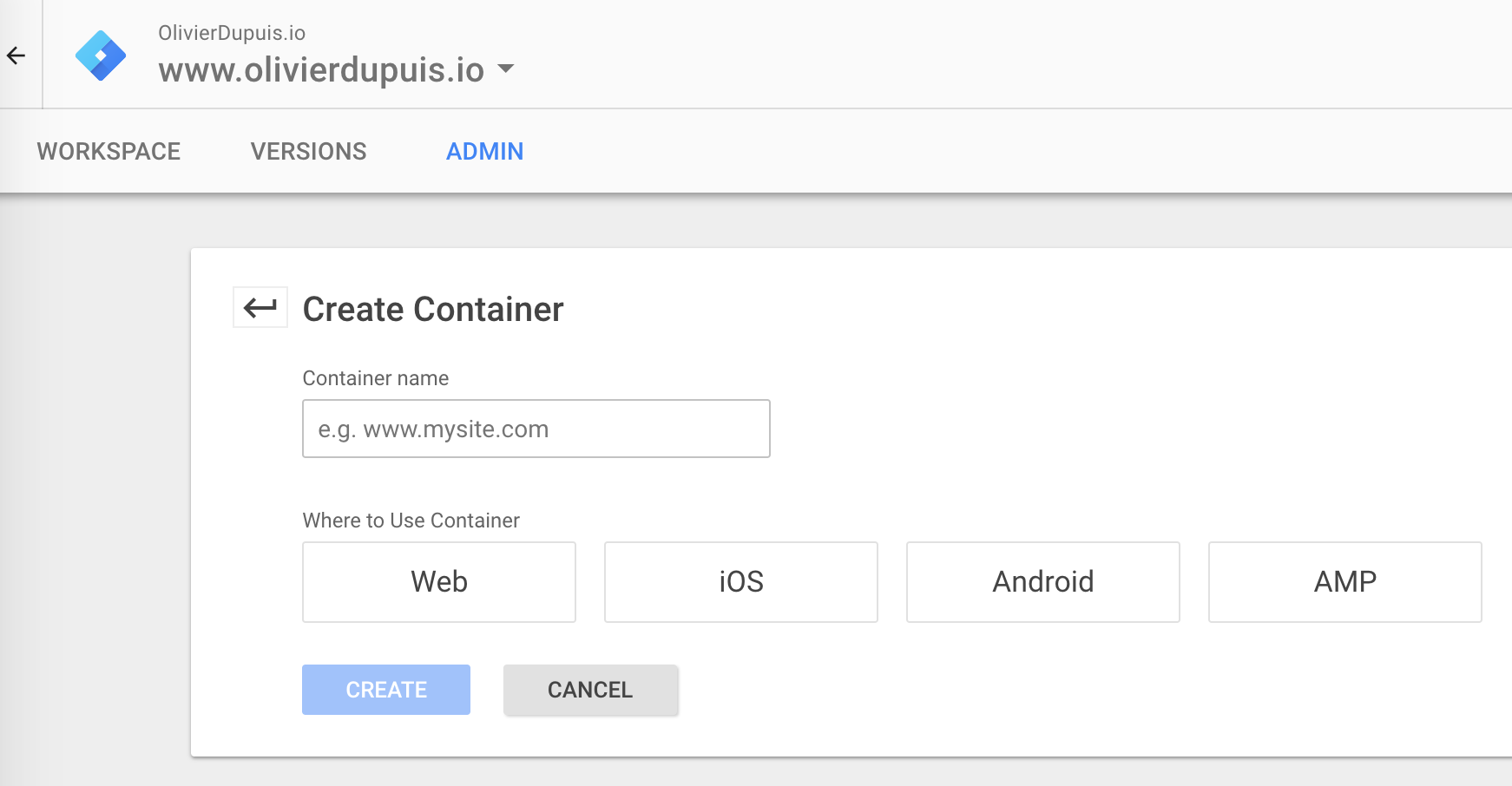 Segment with Wordpress - Create a GTM Container